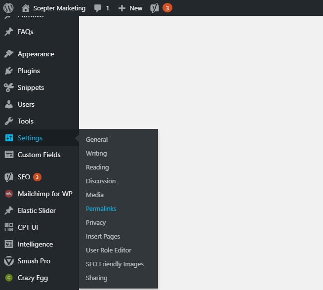 WP Pages All Get 404 Errors Except Home Page (Index.php) 22 Setting Permalink