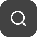Magnifying glass icon on a dark rounded square.