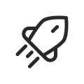 Line icon of a rocket taking off