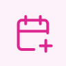 PPC 58 Pink calendar icon with a plus sign indicating scheduling.