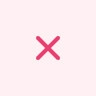 Email Marketing 5 Pink X mark icon on light pink square background
