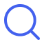Lansing MI SEO 7 Blue magnifying glass icon.