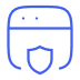 White Label WordPress Support 6 Blue icon of a computer monitor with a shield on the screen