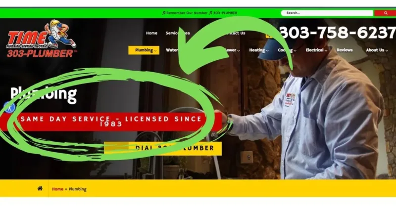 Plumber website design header 3